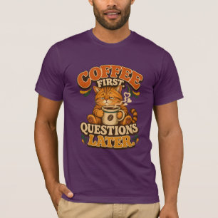 T-Shirt Chat Café Vintage – Café d'abord Question