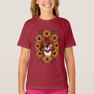 T-shirt Chat Calico Avec Black-eyed Susan Maryland State 