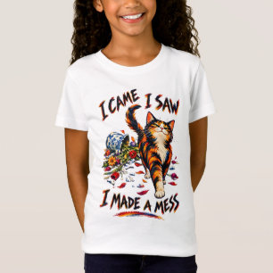 T-Shirt Chat Calico Drôle Je Suis Venu J'ai Vu J'ai Mis Le