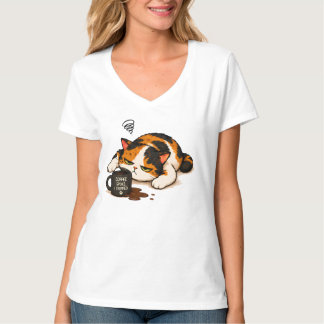 T-shirt Chat Calico Grincheux - Café parlé