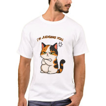 Chat calico grincheux - je vous juge
