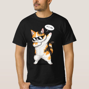 T-shirt chat calico rafraîchissant faisant du dab