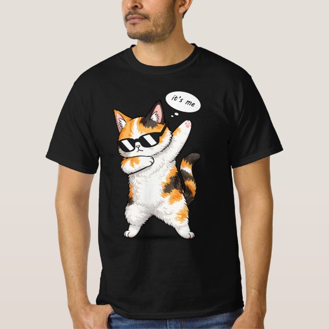 T-shirt chat calico rafraîchissant faisant du dab  (Devant)