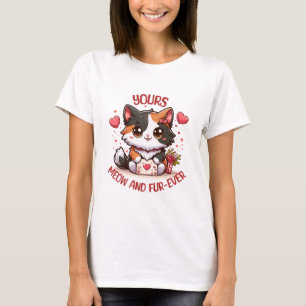 T-shirt Chat calicot adorable pour la Saint-Valentin