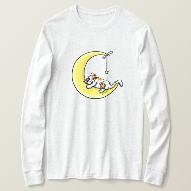 T-Shirt Chat Calicot Amour Lunaire (Design devant)
