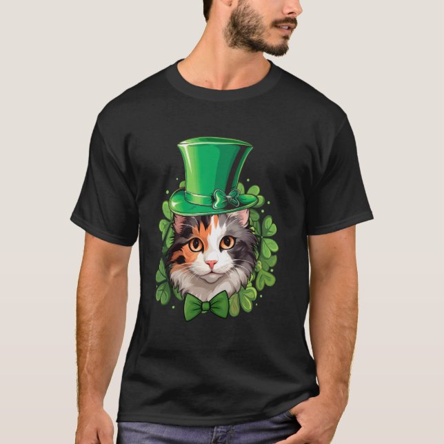T-shirt Chat calicot drôle de la Saint-Patrick (Devant)