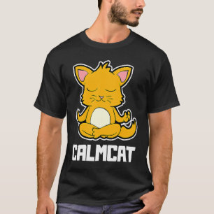 T-shirt Chat Calmcat Yoga Position Animal Vintage Fréquenc