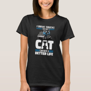 T-shirt Chat camionneur de gros camions de transport routi