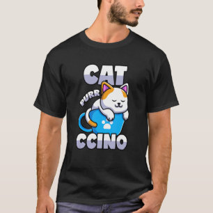T-shirt Chat Cappuccino Blague Chaton Dans Tasse De Café