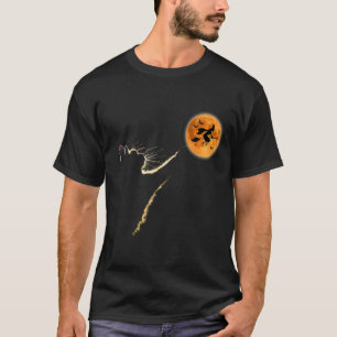 T-shirt Chat Capture La Lune Sorcière Chat Costume Hallowe