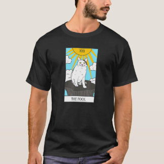 T-shirt Chat  Carte Tarot Le Fou Félin Sourire