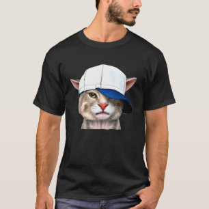 T-shirt Chat Casquette de Baseball Chapeau Chat Sports Ani