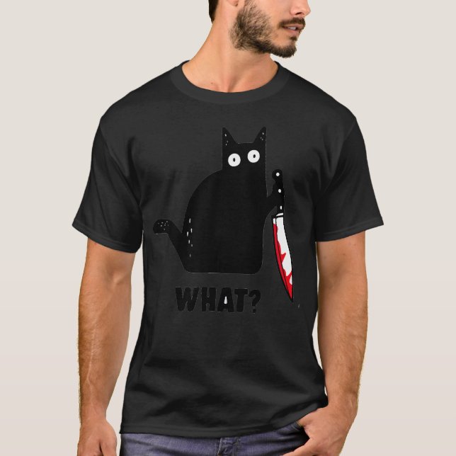 T-shirt Chat Ce Chat Noir Amusant Chat Meurtrier Avec Cout (Devant)