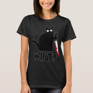T-shirt Chat Ce Chat Noir Drôle, Chat Meurtrier Avec Cout