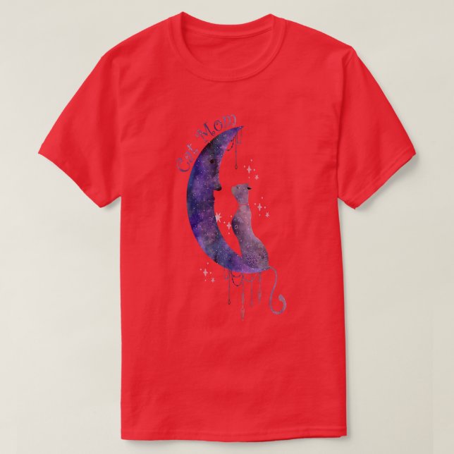 T-shirt Chat céleste et lune  (Design devant)
