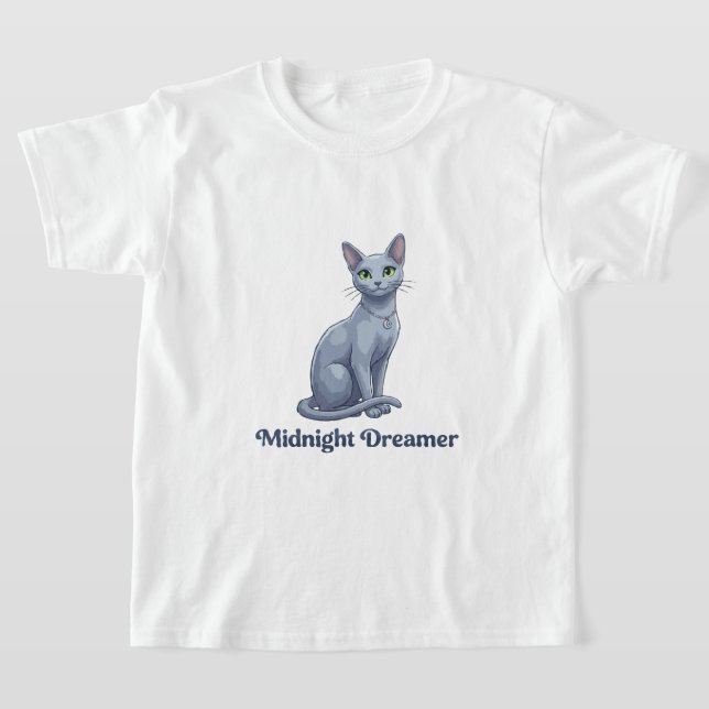 T-shirt Chat céleste rêveur de minuit (Poser)