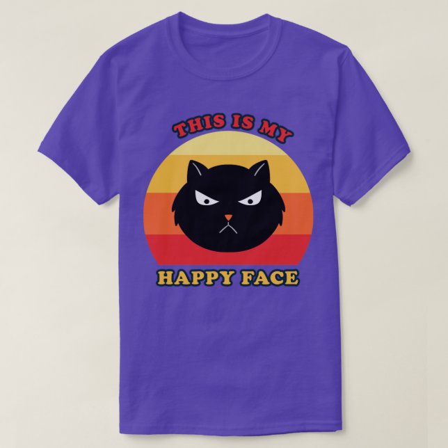 T-shirt Chat c'est mon visage heureux (Design devant)
