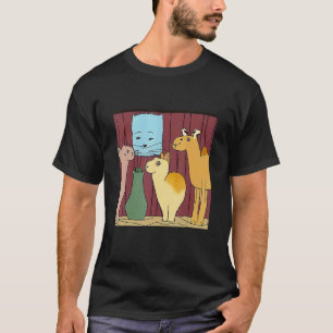 T-shirt Chat Chameau & Llama Image Mignon Rare Vintage Col