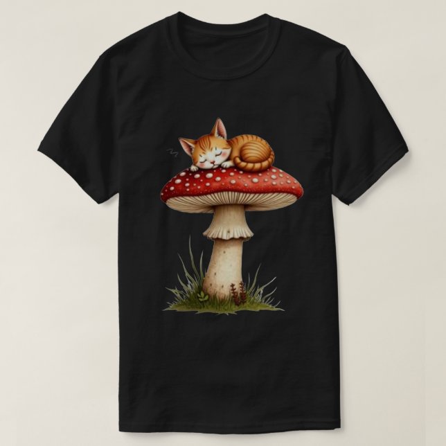 T-shirt Chat champignon somme (Design devant)