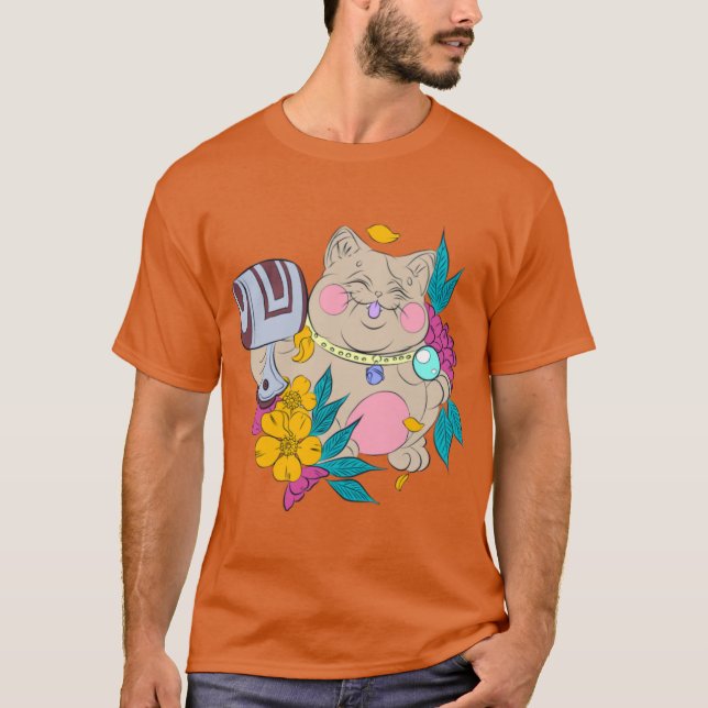 T-shirt chat chanceux (Devant)