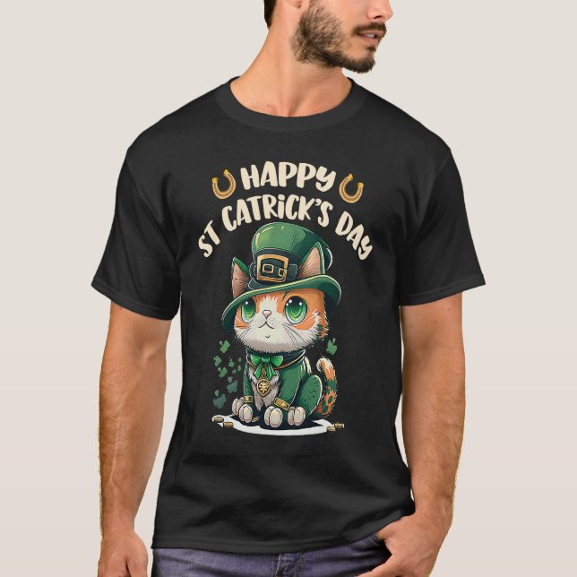 T-shirt Chat chanceux de la Saint-Patrick  St Catrick's Da (Devant)