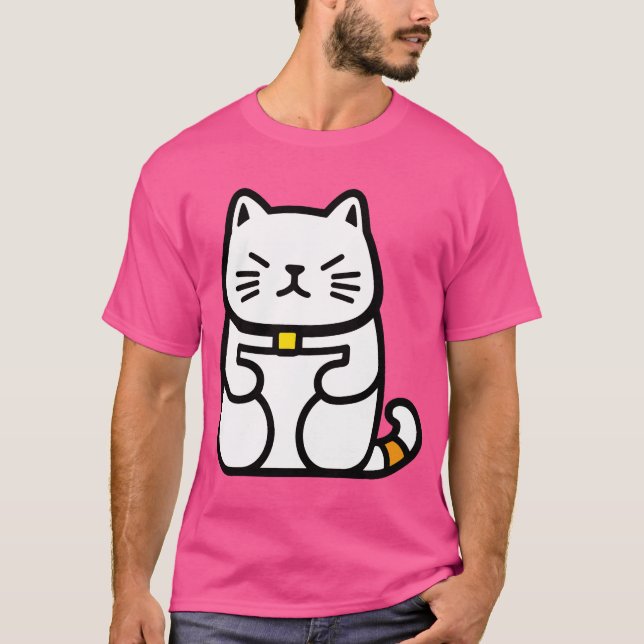 T-shirt Chat chanceux japonais ou Maneki-Neko (Devant)