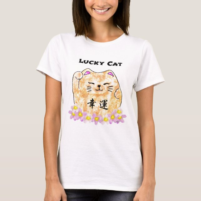 T-shirt Chat Chanceux (Maneki Neko) - "Chat Chanceux" (Devant)