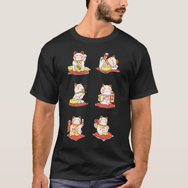 T-shirt Chat Chanceux Mignon Chanceux (Devant)