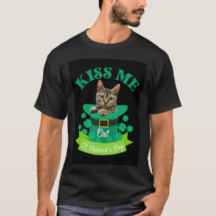 T-shirt Chat Chanceux Saint Patrick Jour Embrasse Moi Je S