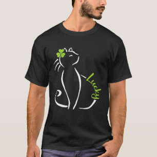 T-shirt Chat Chanceux St Patrick Journee Mignonne Irish Ch