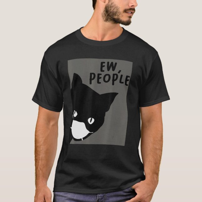 T-shirt Chat Chat Avec Masque Visage Ew Personnes Chat 1 (Devant)