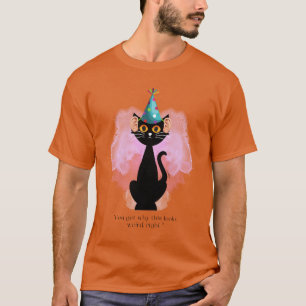 T-shirt Chat Chat avec un chapeau de fête sarcastique