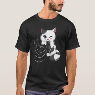 T-shirt Chat Chat Bouddles Avec Duvet Joue Avec Rideau