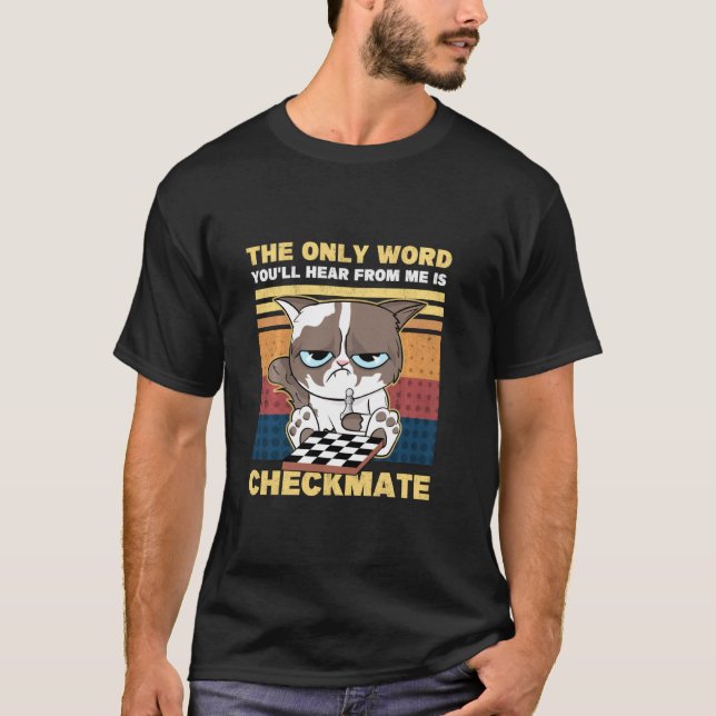 T-shirt Chat Chat Chat Kitten Retro Joueur d'échecs Lov (Devant)