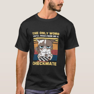 T-shirt Chat Chat Chat Kitten Retro Joueur d'échecs Lov