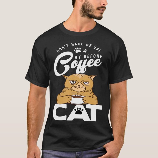 T-shirt Chat Chat Collègue de travail Café Boisson (Devant)