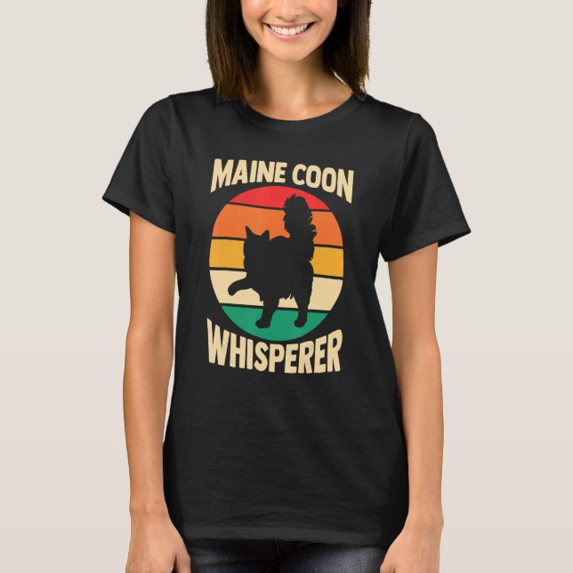 T-shirt Chat Chat Maman Papa Fur Parent Maine Coon Whisher (Devant)