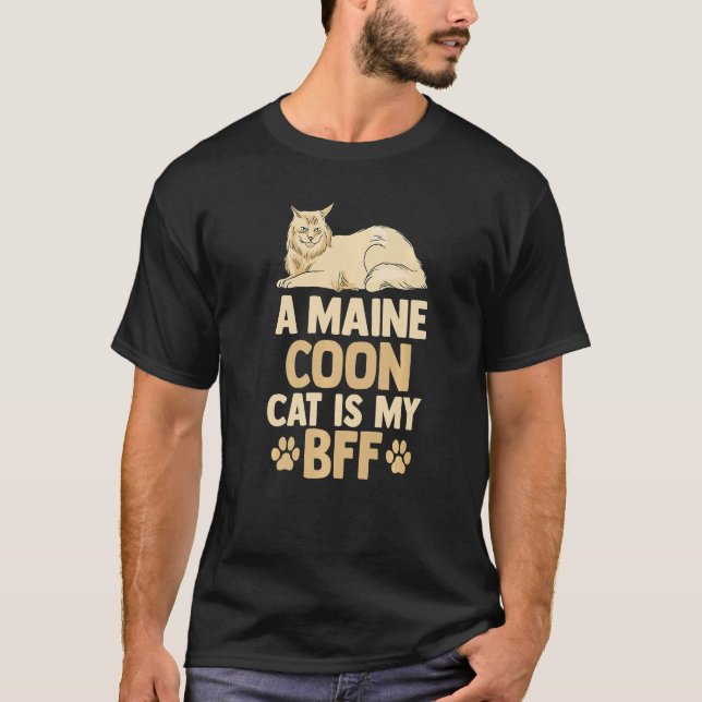 T-shirt Chat Chat Maman Papa Retro Un Chat Maine Coon Est  (Devant)