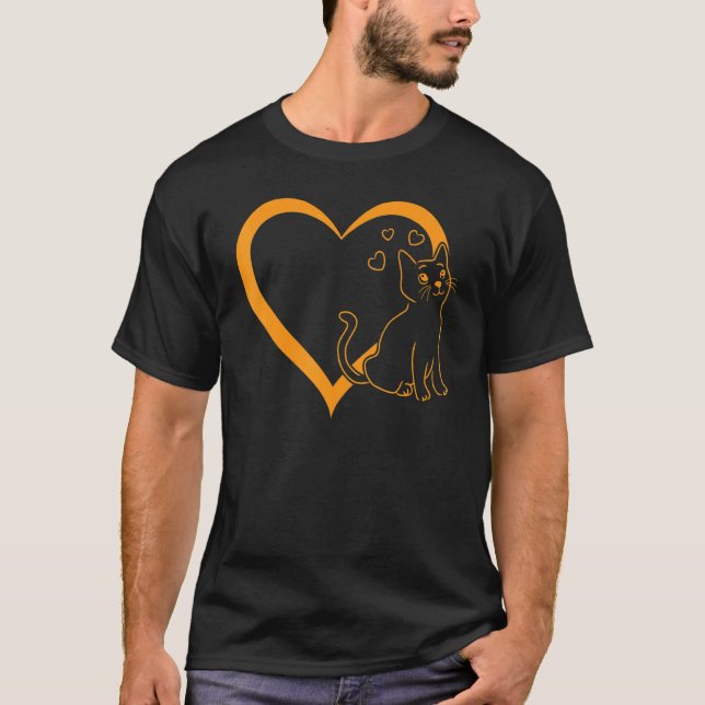 T-shirt Chat   Chat Mignon Cœur Propriétaire de Chat Chat  (Devant)