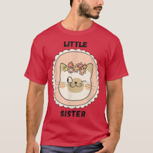 T-shirt Chat Chat Rose Colorée Petite Soeur Amusan