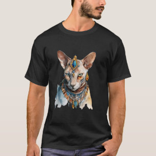 T-shirt Chat Chat Sphynx Chat Égyptien Chat Aquarelle
