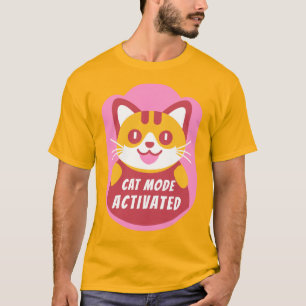 T-shirt Chat chat Tabby orange ou jaune avec texte personn