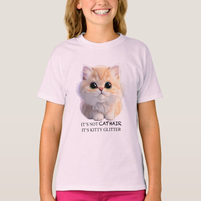 T-shirt Chat chaton blanc et orange moelleux (Devant)