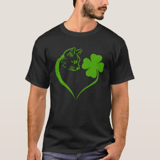 T-shirt Chat  Chaton Fête de la Saint-Patrick Trèfle Irlan