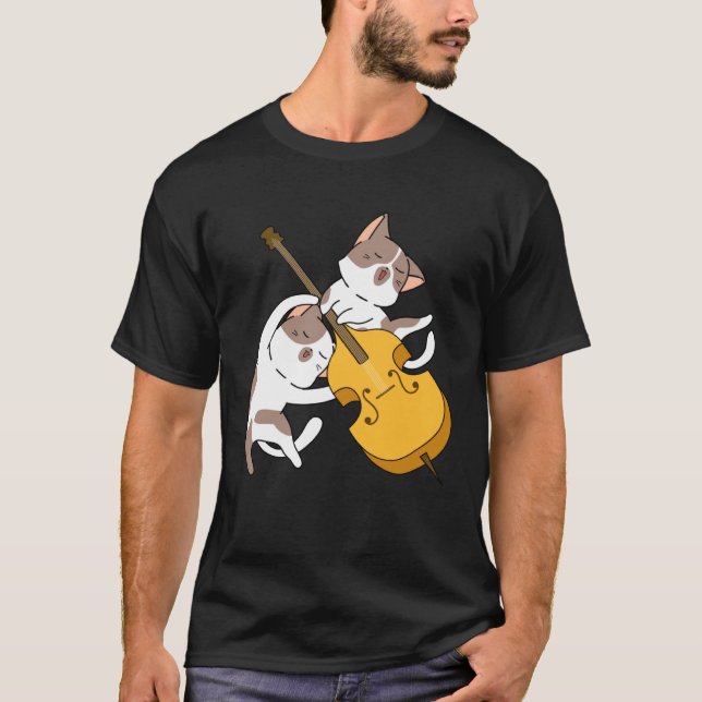 T-shirt Chat Chaton Jouant du Violoncelle Chat  Joueur de  (Devant)