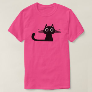 T-shirt Chat chaton noir mignon avec de longs Whiskers
