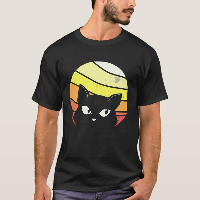 T-shirt Chat Chaton Rétro Vintage (Devant)