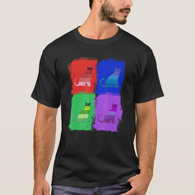 T-shirt Chat Chats Chat Art Pop (Devant)
