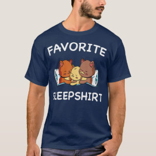 T-shirt Chat Chats Nap Dormir dormir Pyjama Pyjama nuit
