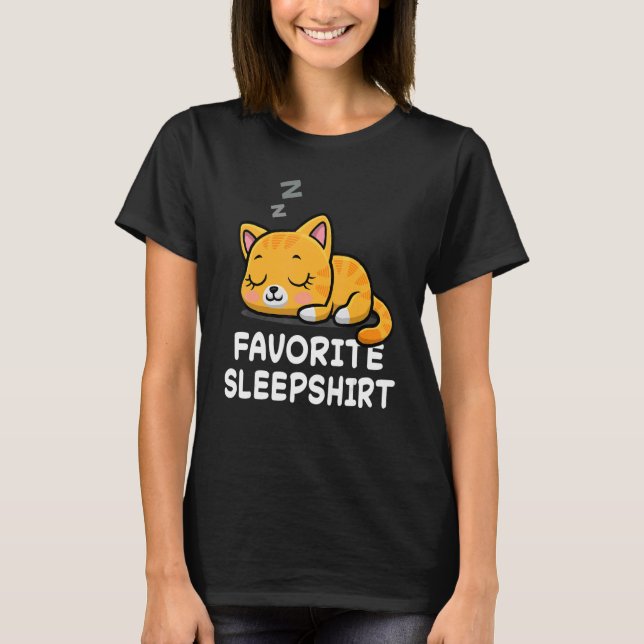 T-shirt Chat Chats Nappent Dort Dorment Pyjama Pyjamas Che (Devant)